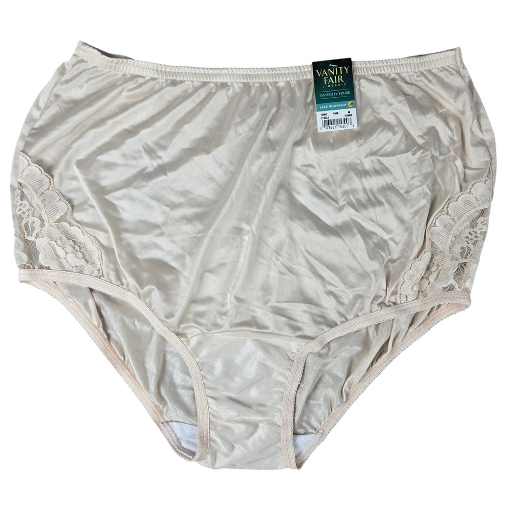 Vanity Fair Perfectly Yours Lace Nouveau Brief Panties Fawn Medium 6 13001 NWT